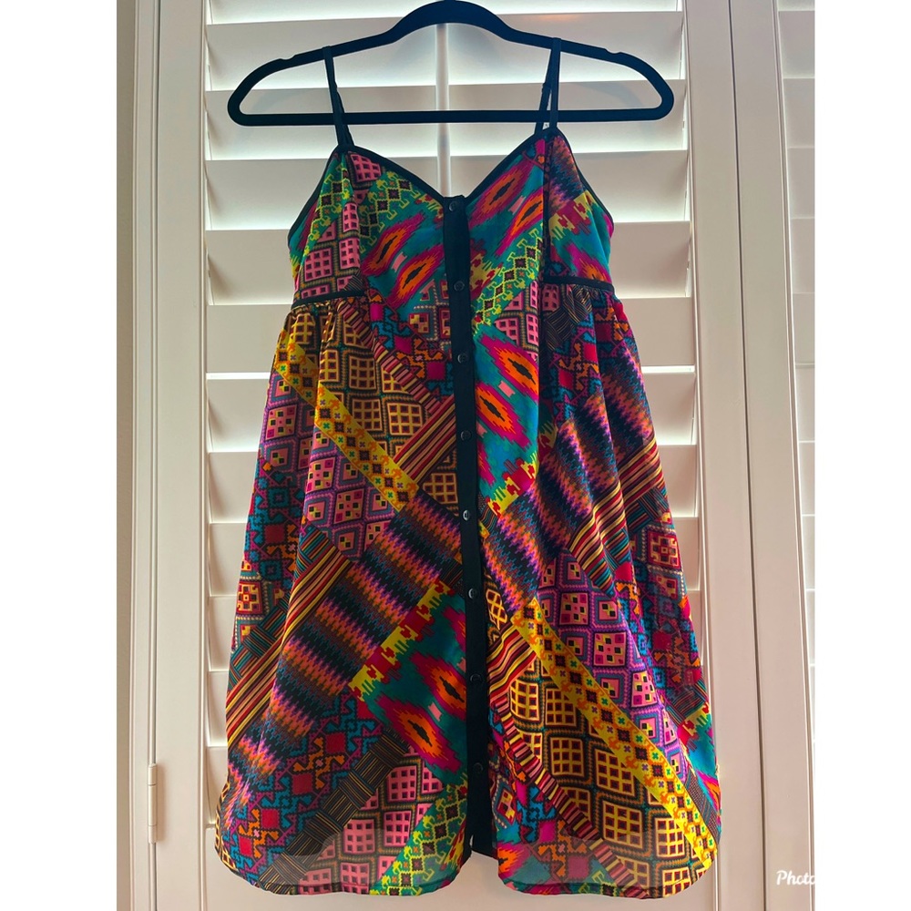 Abstract print multicolor dress